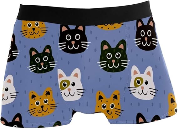 Amazon メンズボクサーパンツ 猫柄 かわいい ボクサーブリーフ インナーパンツ 男性下着 吸汗速乾 通気良い 弾力性 前閉じ インナー 贈り物 L ボクサー 通販