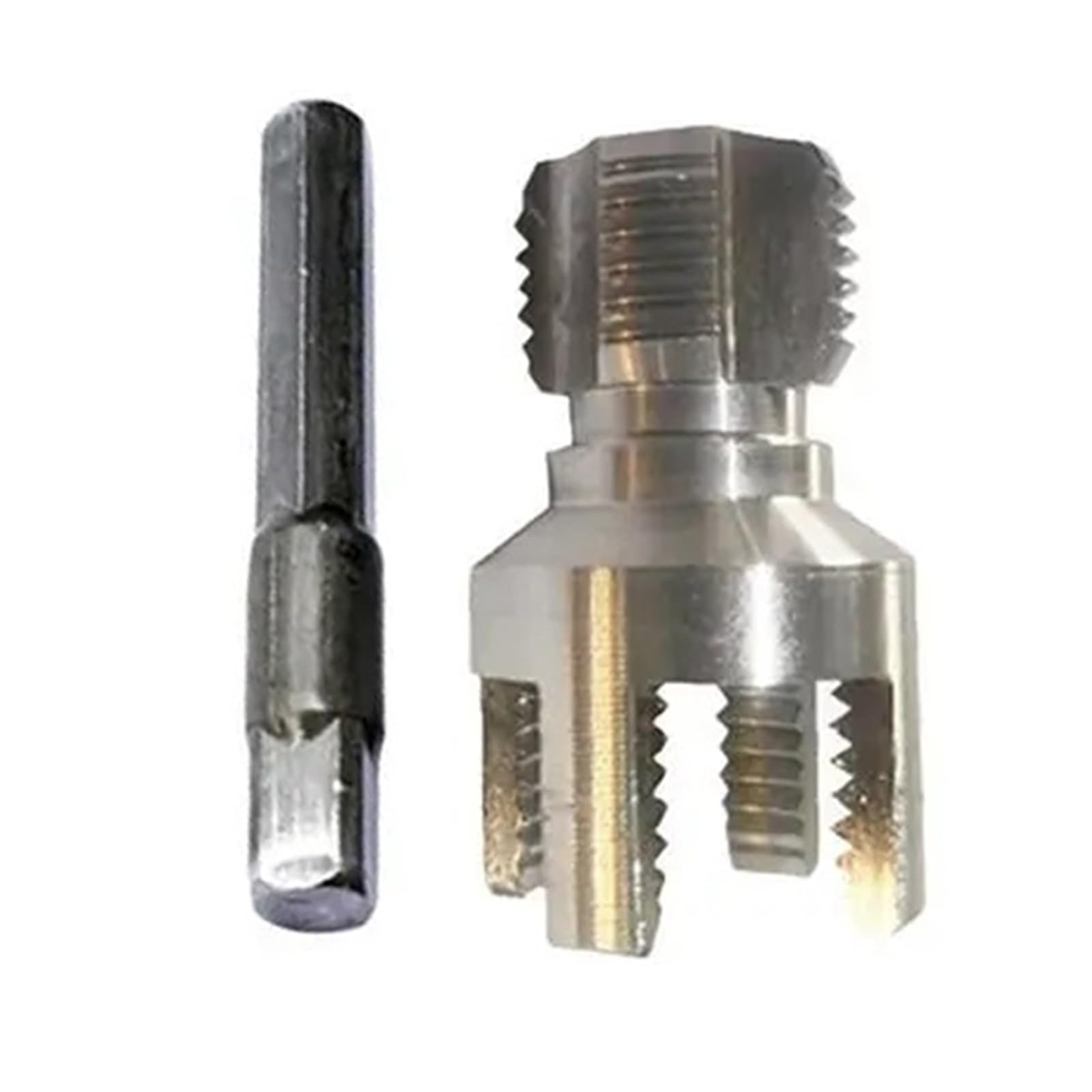 Msioytog 6 Points 2 Dual-Size Plumbing Threading Tool Hexagonal Shank Carbon Steel Electric Drill Attachment Hexagonal Shank For Power Drill
