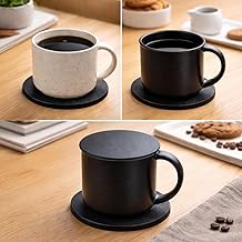 Premium Black Wooden Coaster | 3.5 Inch Round | 4.5mm Thick | Heat Resistant & Waterproof Drink Coaster for Home, Office, Tea, Coffee, Cup, Mug | Durable Table Protection Coast