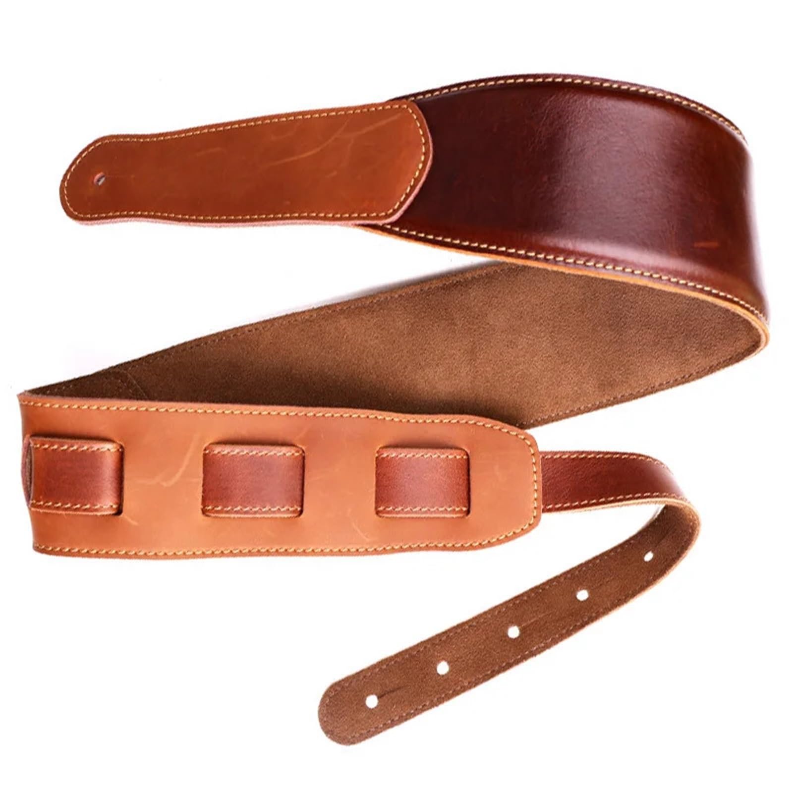 Correa de cuero genuino for guitarra, ajustable, for bajo eléctrico, acústica, folk y clásica Para Tocar La Guitarra