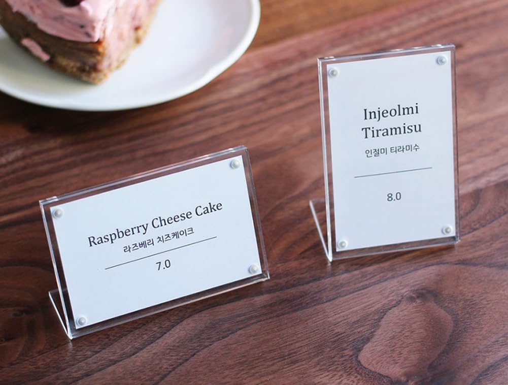 10 Magnetic Acrylic Sign Holder L Shape Clear Display Stand Frame Card Retail (Mix)