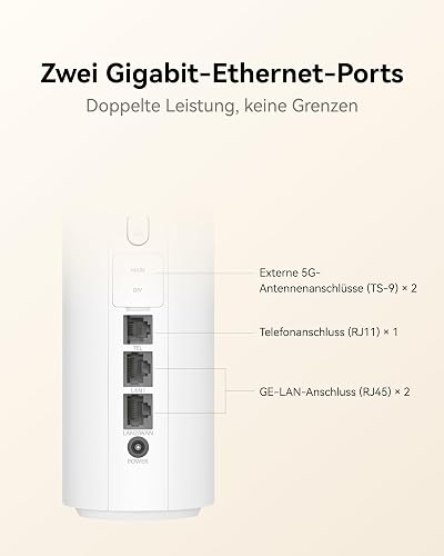 5G CPE C7 Routeur 5G avec Carte SIM, WiFi 6 AX3000 jusqu'à 5,8 Gbit/s - 7