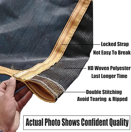 Miniatura 8 de Tentproinc - Lona de malla para camión de volteo, cubierta resistente con bolsillo de 6 pulgadas, correa de doble puntada reforzada con doble