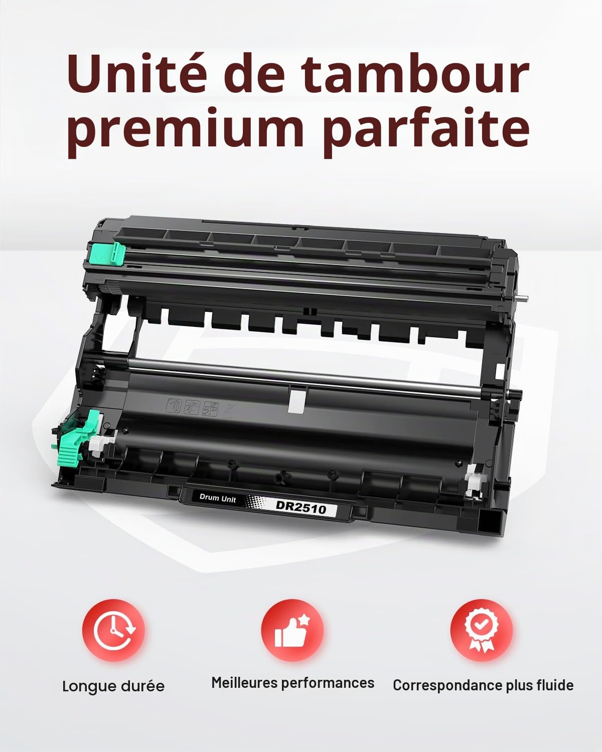 DR2510 DR-2510 Tambour 15000 Pages Compatible pour Brother HL-L2400DWE HL-L2445DW DCP-L2620DW DCP-L2627DW DCP-L2660DW DCP-L2665DW MFC-L2800DW MFC-L2827DW MFC-L2835DW MFC-L2860DW(1-per)
