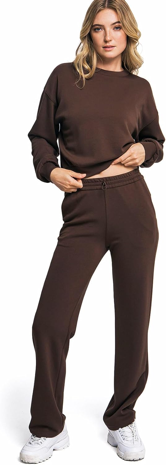 Love Tree Womens Juniors Ultra Butter-Soft Sweatshirt and Pants Sweatsuit Lounge Set