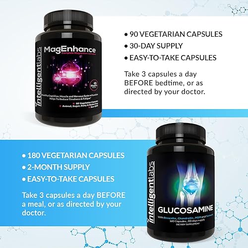 Miniatura 5 de Intelligent Labs Paquete 2 en 1 de Complejo MagEnhance Triple Magnesio (suplemento de treonato de magnesio con taurato de magnesio y glicinato) +