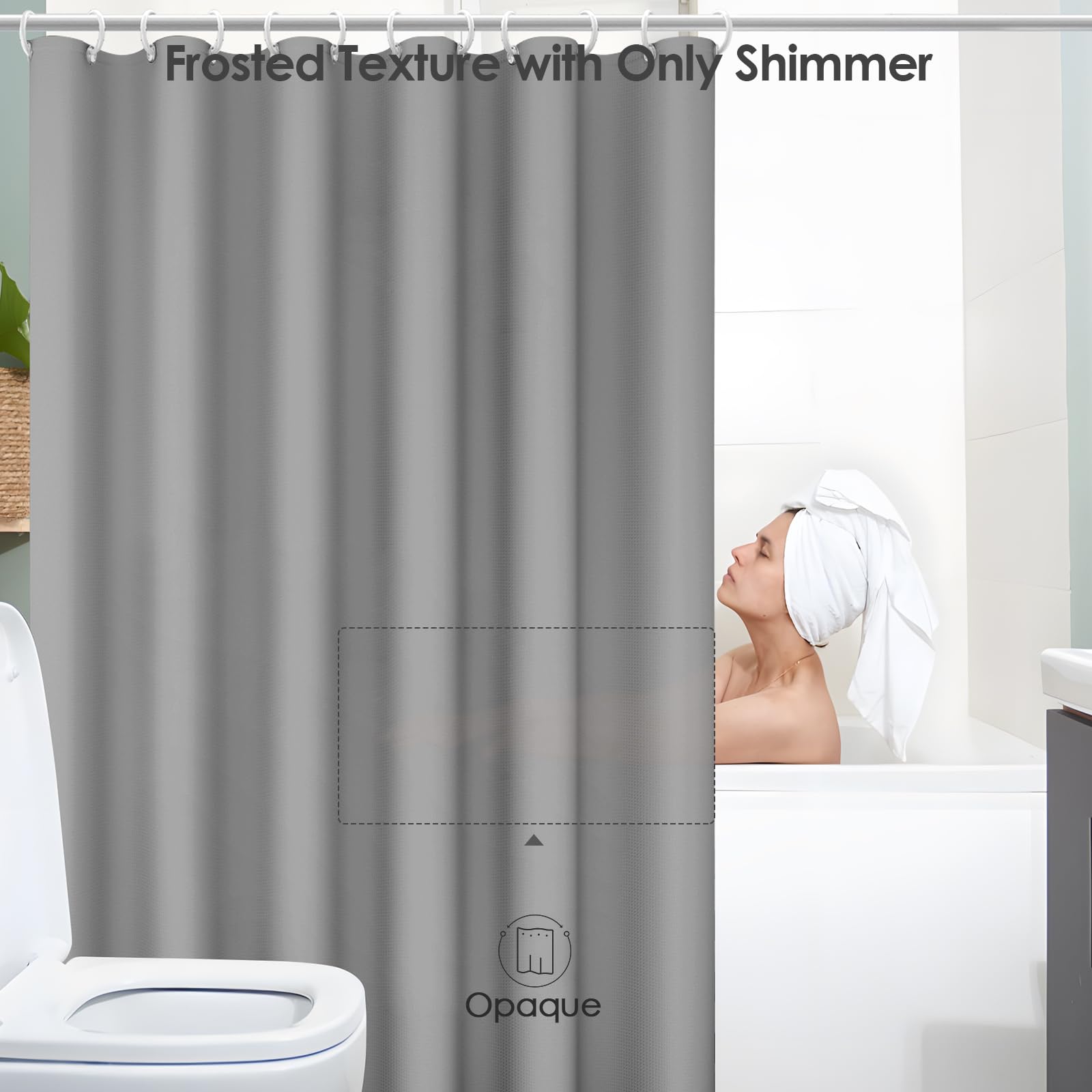 Vinabo Duschvorhang 180x200 cm, Duschvorhang Inklusive 12 Duschvorhangringen,Wasserdicht Waschbar Duschvorhänge für Dusche und Badewanne,Shower Curtains (Packung mit 5)