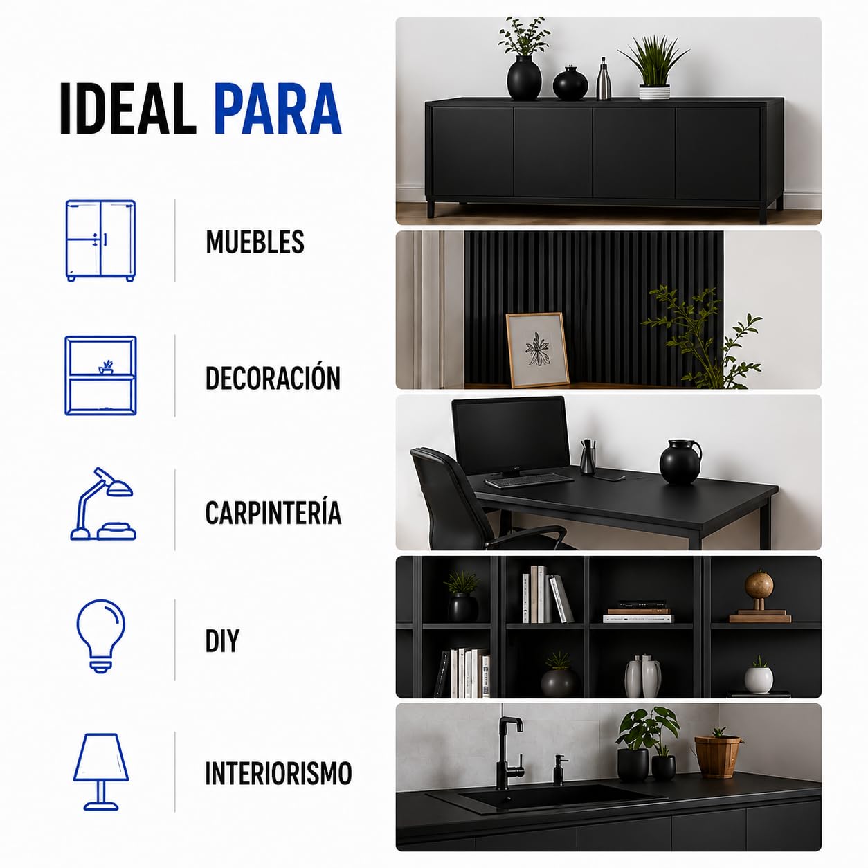 Tableros de madera mdf hidrofugo negro a medida de 9mm de grosor de cualquier tamaño. Medidas: 140x40
