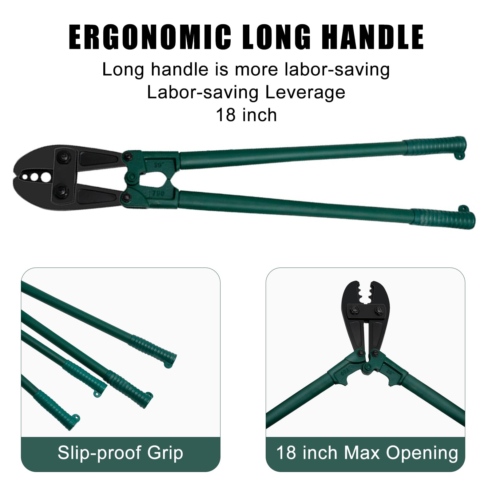 HYCHIKA - Pinza crimpatrice manuale da 76 cm, 3 cavità 5/32 "1/4" 5/16", per maniche ovali in rame e alluminio e manicotti di arresto per funi metalliche, strumento di crimpatura Propress Swage con
