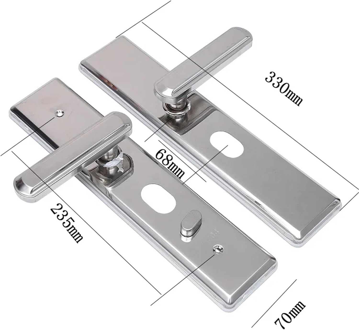 Stainless Steel Large Mirror Handle Silent Door Iron 1Pcs
