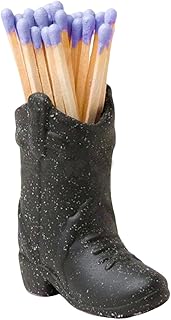 Cowboy Boot Matchstick Holder,Match Holder,Ceramic Match Holder,Boot Matches Holder for Fireplace, Bathroom, Kitchen, Bedroom, Boho Decor Large Matches Home Decor
