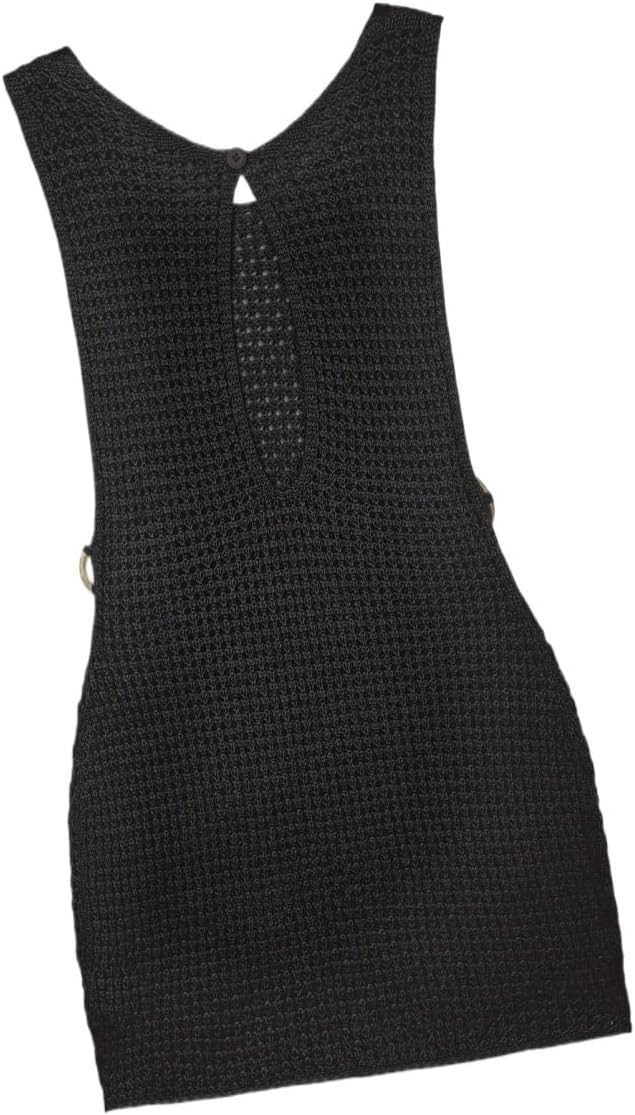 Women's Summer Sexy Hollow Out Sleeveless Fit Backless Coverup Short Dress cover ups for swimwear