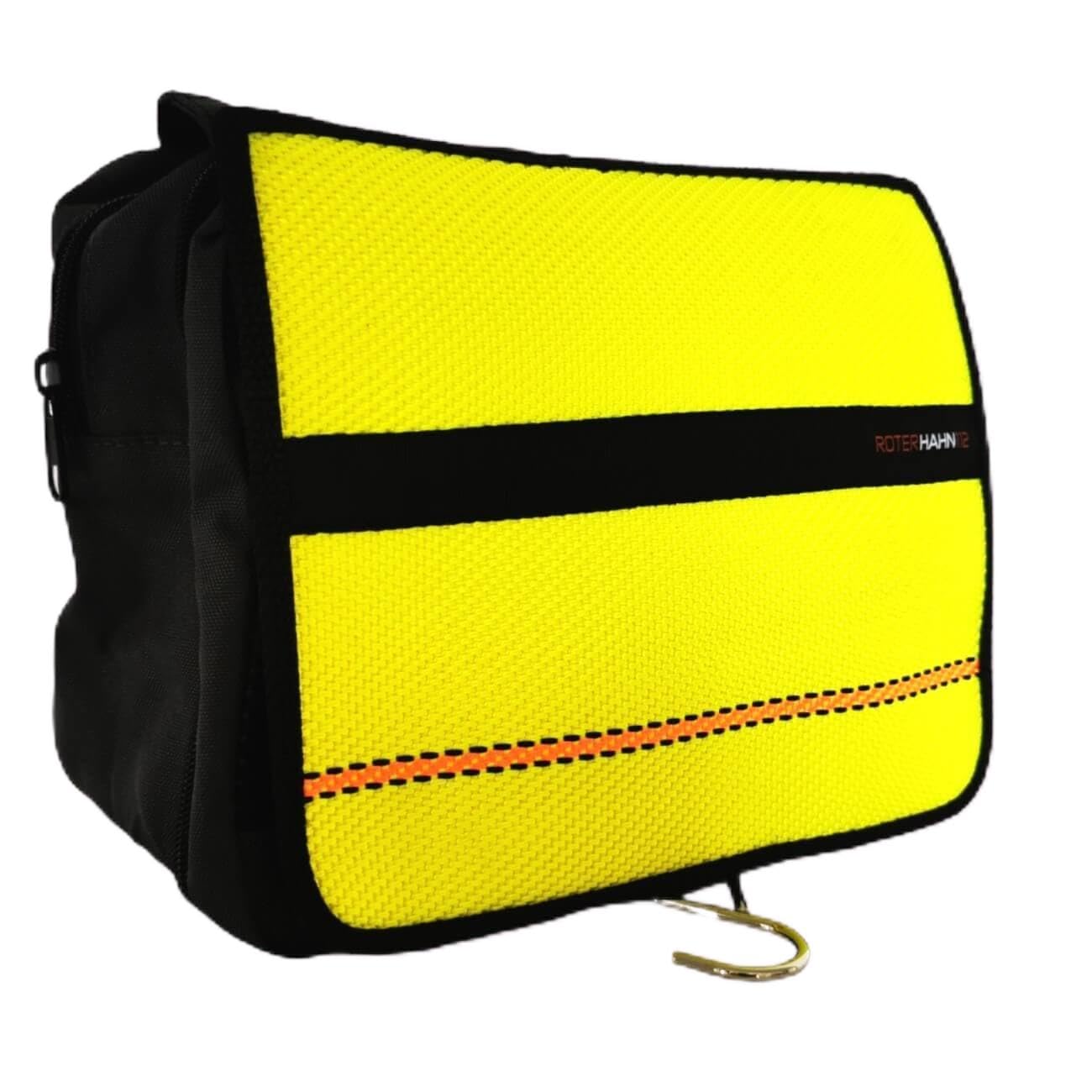 Waschtasche Felix | Feuerwehr – großer Kulturbeutel/Toiletry Bag zum Aufhängen, aus Feuerwehrkleidung oder Schlauch, Verschiedene Designs (Schlauch Gelb)