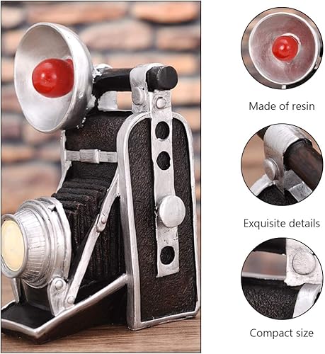 Miniatura 6 de VOSAREA Estatuilla retro para cámara de resina, modelo de cámara vintage, estatua, manualidades, escultura de arte coleccionable, adorno para el