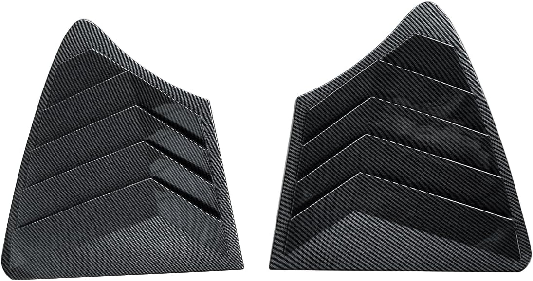 NINTE Rear Side Window Louvers for 2014-2023 Infiniti Q50 Carbon Fiber Style Air Vent Scoop Shades Cover Blinds Trim Exterior Accessories Sport Style 2pcs