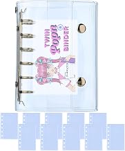 Seal Book, Transparent, Clear, A7 m6, Mini 6 Binder, Mini, 6 Holes, Removable, Girls, Notebook, Sticker Mount, Set of 10 Refills