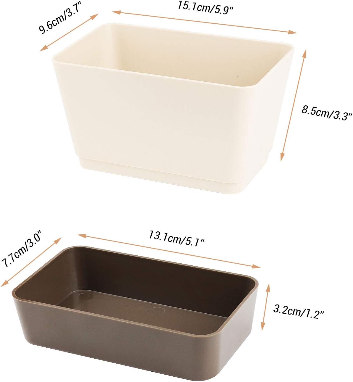 GREANER Indoor Planter Pots with Drainage, 6 Pack 6x3.8 Inch Herb Window Boxes with Saucer - Image 4