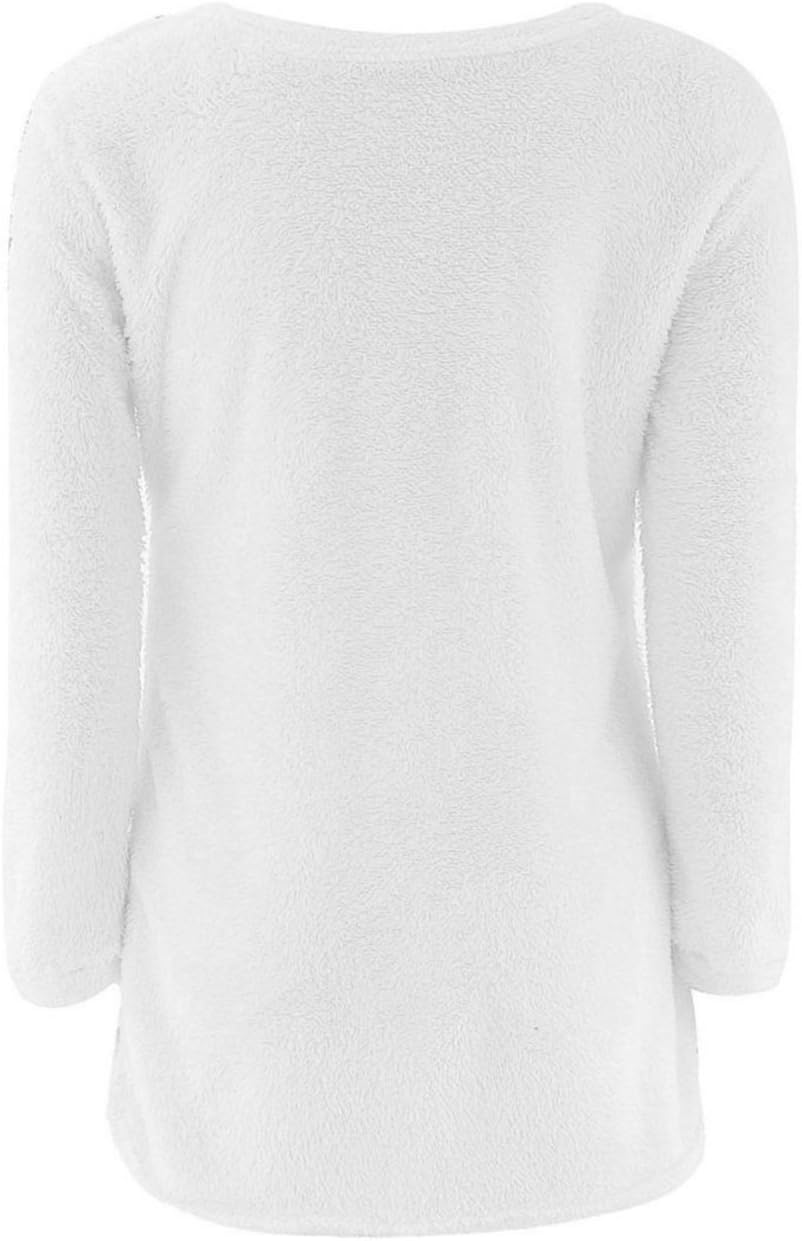 LemonGirl Women's Fashionable Long Sleeve Pullovers Loose Fluffy Fuzzy Jumper Sweater - Image 4