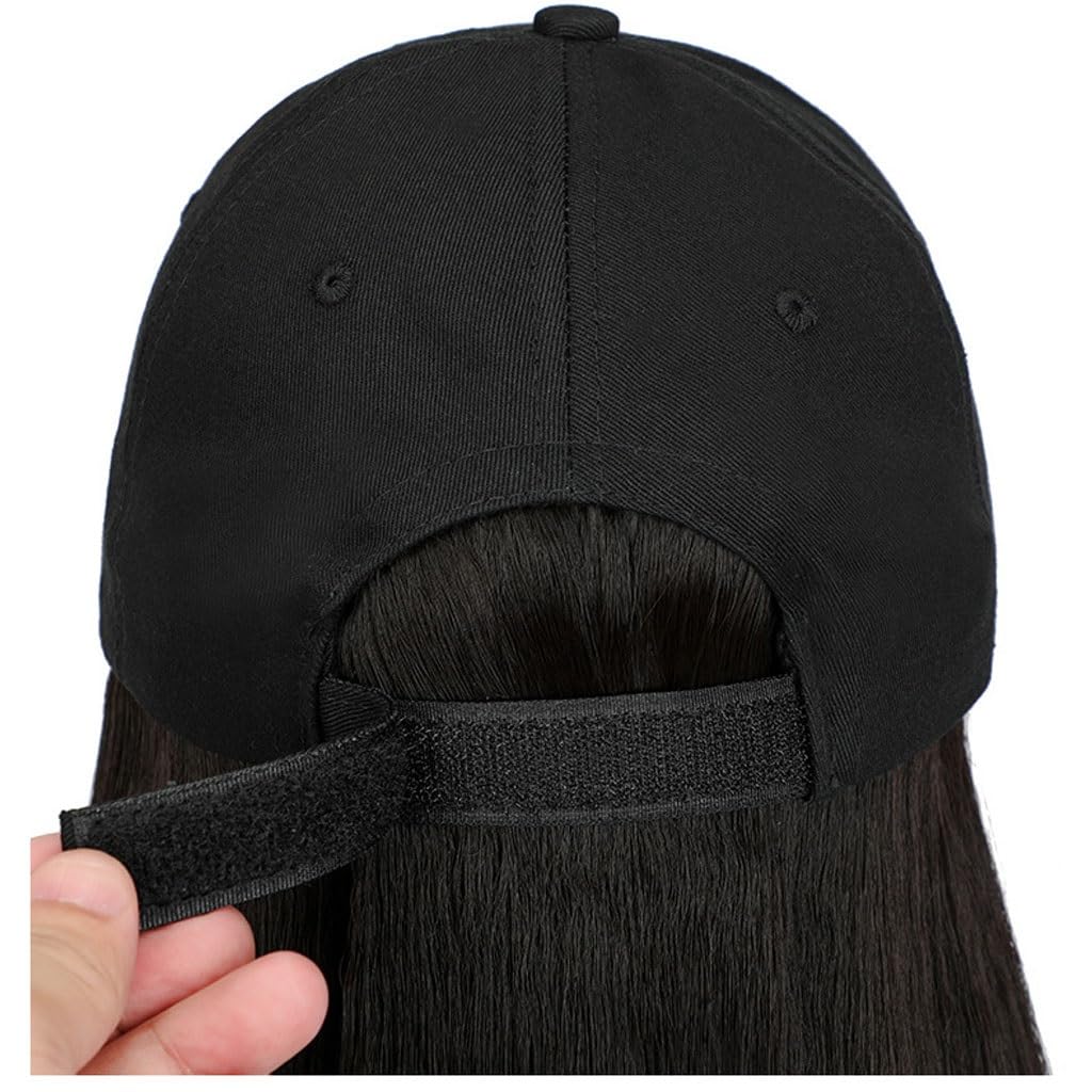 FEELIN Baseball Cap with Hair Extensions Hat Wig Women's Detachable Fashionable Breathable Peaked Cap Women's Hairstyle Adjustable Detachable Wig Cap Hat Wig (Color : C)