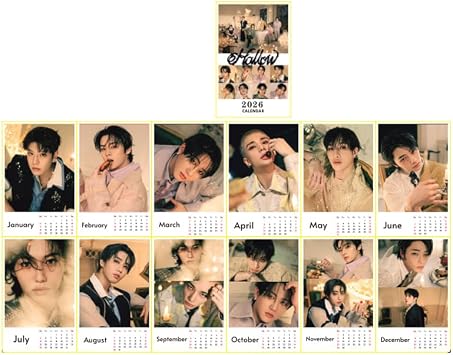 2026 Stray-Kids Desk Calendar - Kpop Idol Photo Calendar + Photo card Set Option (Type B Calendar with 127pcs Photocard pack)