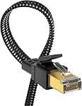 Cat 8 Ethernet Cable 10FT (3 Meters), 40Gbps 2000Mhz High Speed Cat8 Flat Network LAN Patch Cord, Braided SFTP Heavy Duty RJ45 Internet Cable Shielded in Wall, Indoor&Outdoor for Modem/Router/PC 10FT
