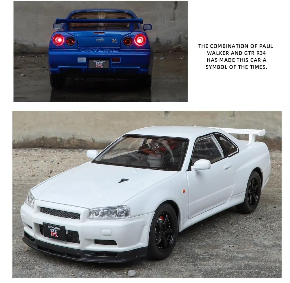 Advisian store 1:24 Scale Nissaan Skyline R-34 Model Alloy Metal
