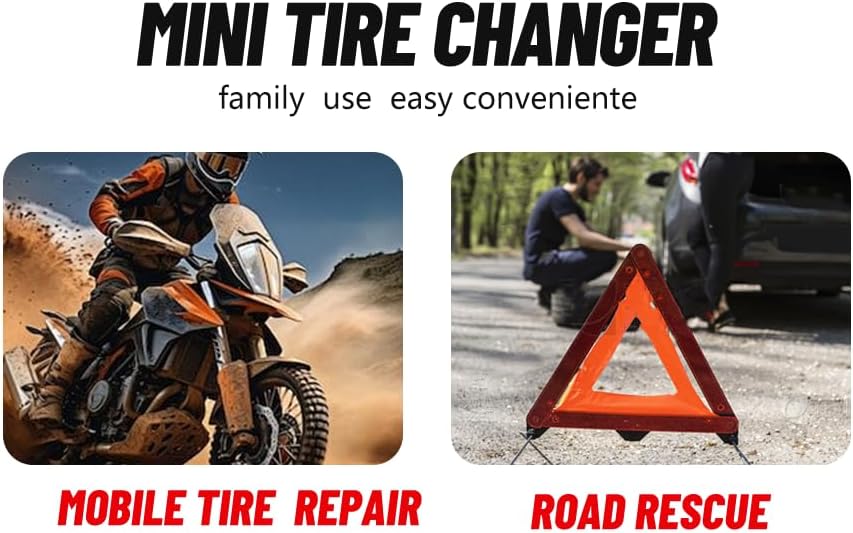 KATOOL 39" Max Wheel Diameter Mini Tire Changer Machine Tire Machine for Road Rescue, Shop Repair, and Home Garage, Red, KT-2002P