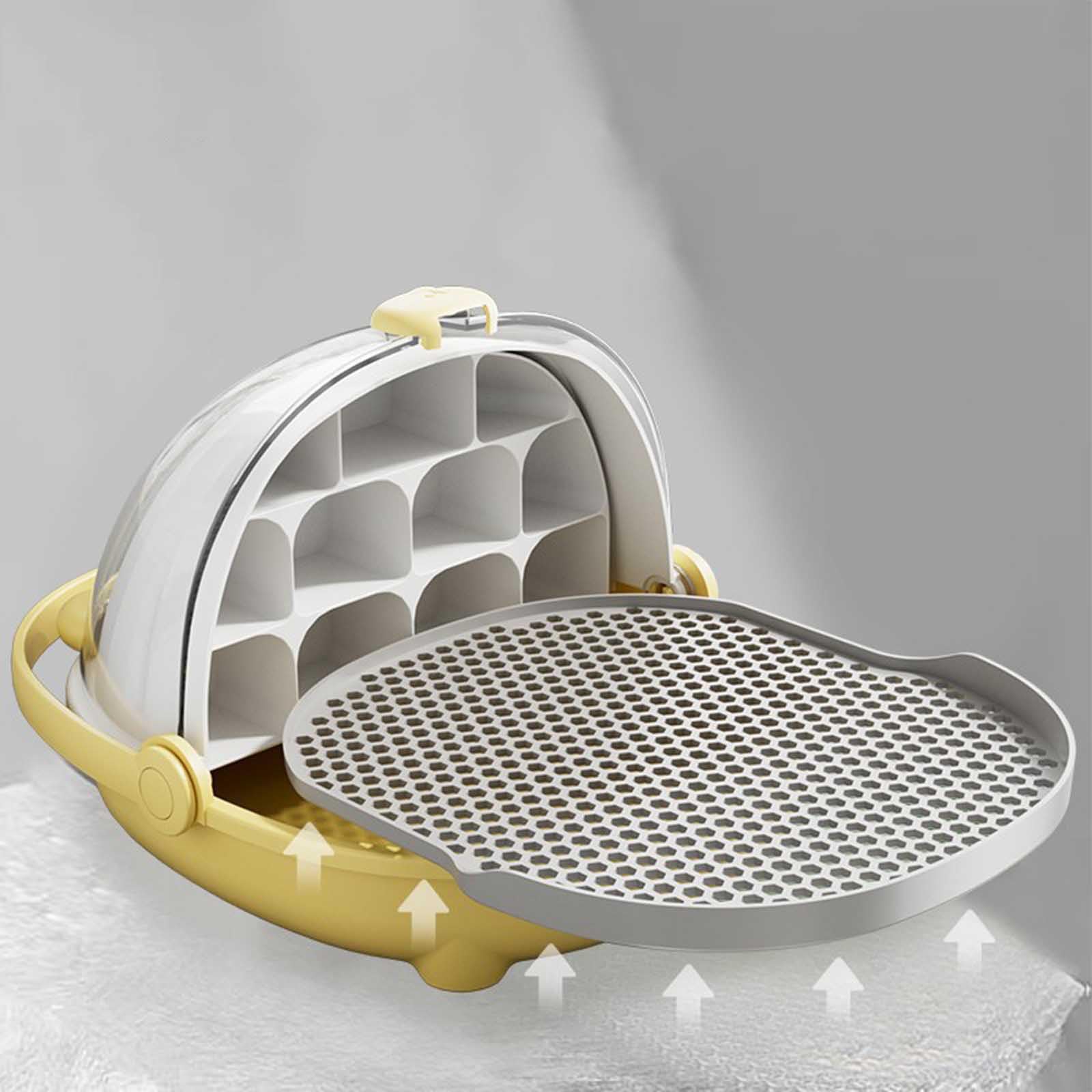 Caja de crecimiento de gusanos de seda, cápsula espacial para la cría de gusanos de seda, jaula de hábitat animal, tanque de reptiles, caja de alimentación transparente portátil con asa (rosa) - 5