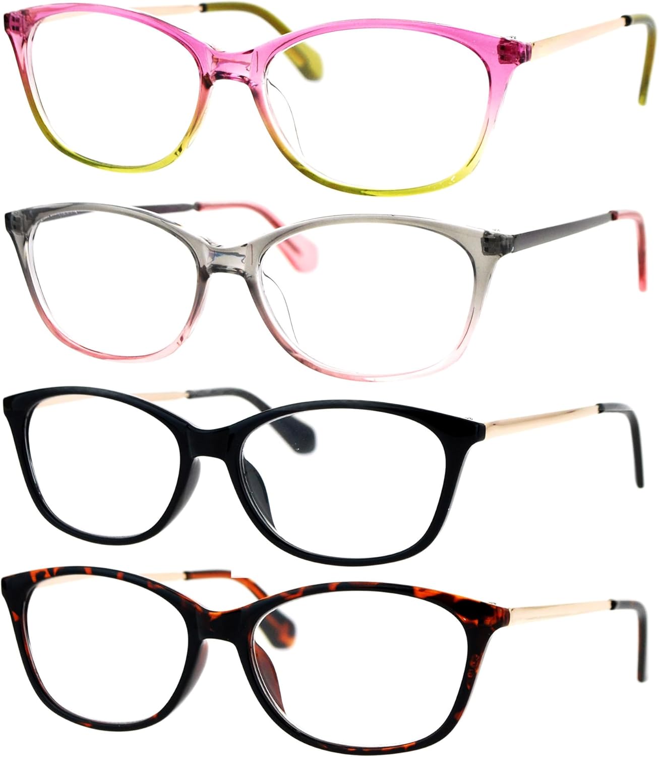 Womens Classic Mod Minimal Oval Rectangular Reading Glasses