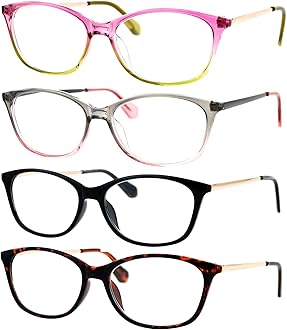 Womens Classic Mod Minimal Oval Rectangular Reading Glasses