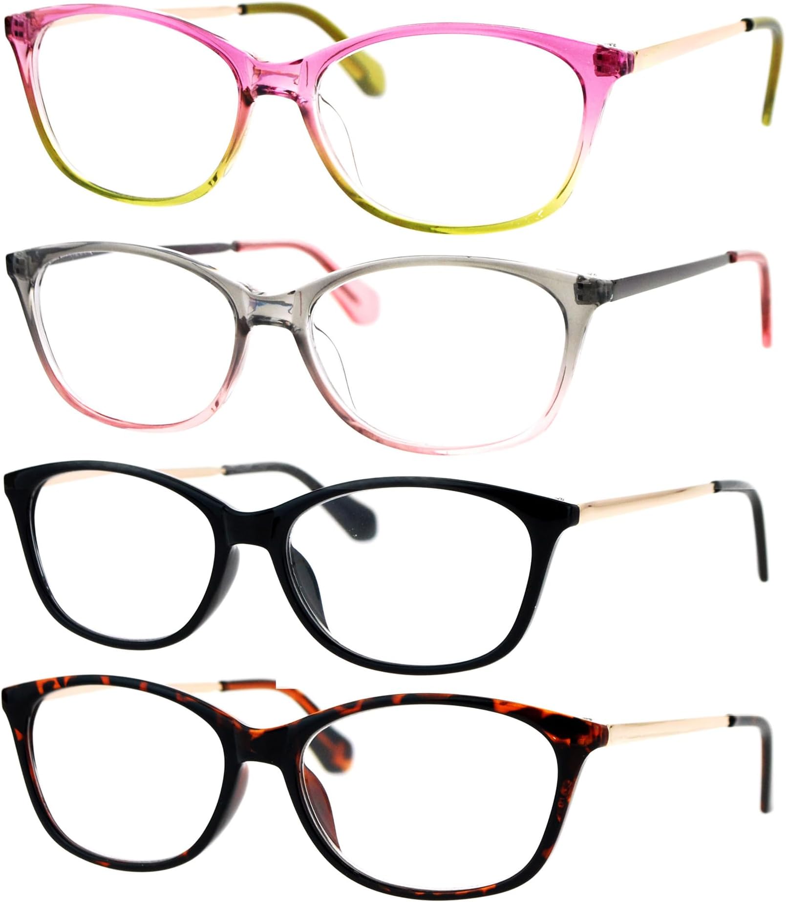 Womens Classic Mod Minimal Oval Rectangular Reading Glasses