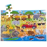 ¡Hay muchos animales que ver en este ajetreado escenario de Safari! Aprende los nombres de todos los animales.