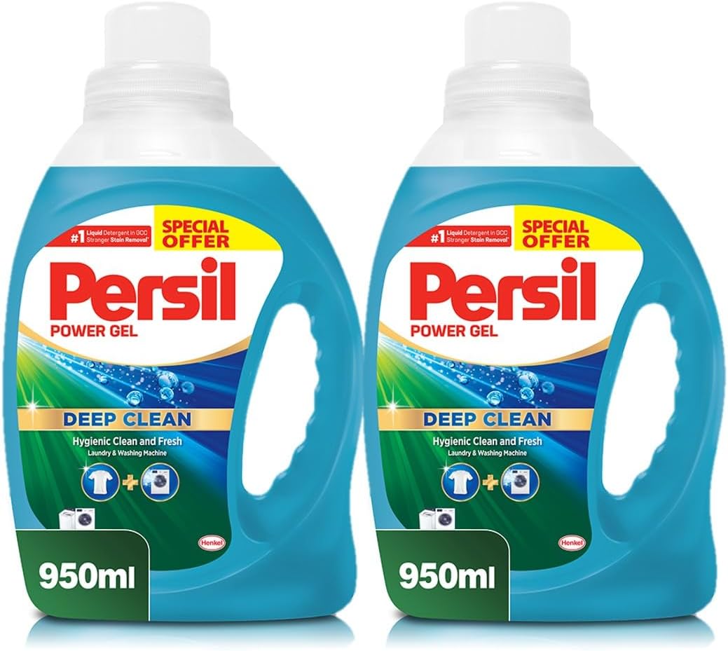 Power Gel Liquid Laundry Detergent, With Deep Clean Technology, Pack of Two, 2 x 950ML
