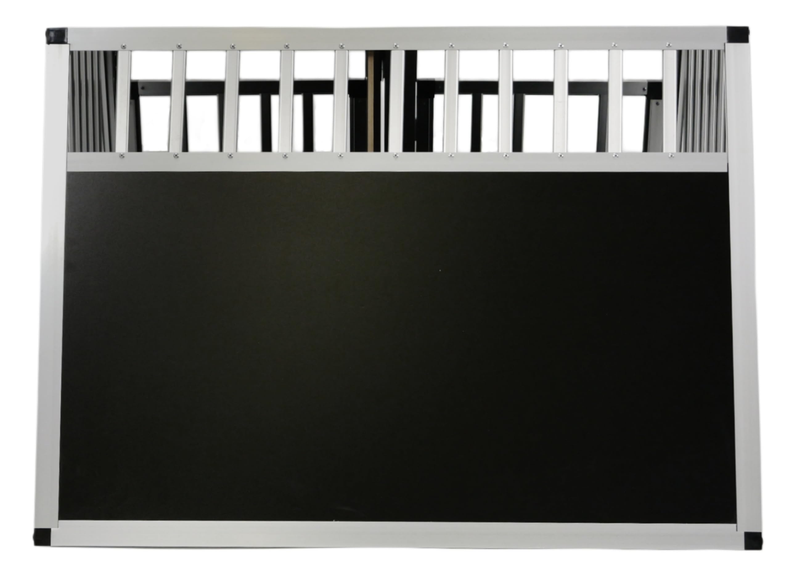 DOGHEAD Hundetransportbox Ecoline, Double 97x85x69 cm DG, Schwarz, Aluminium, Beidseitig Abgeschrägt 75°, 2 Trennwände, Keine Kombibox