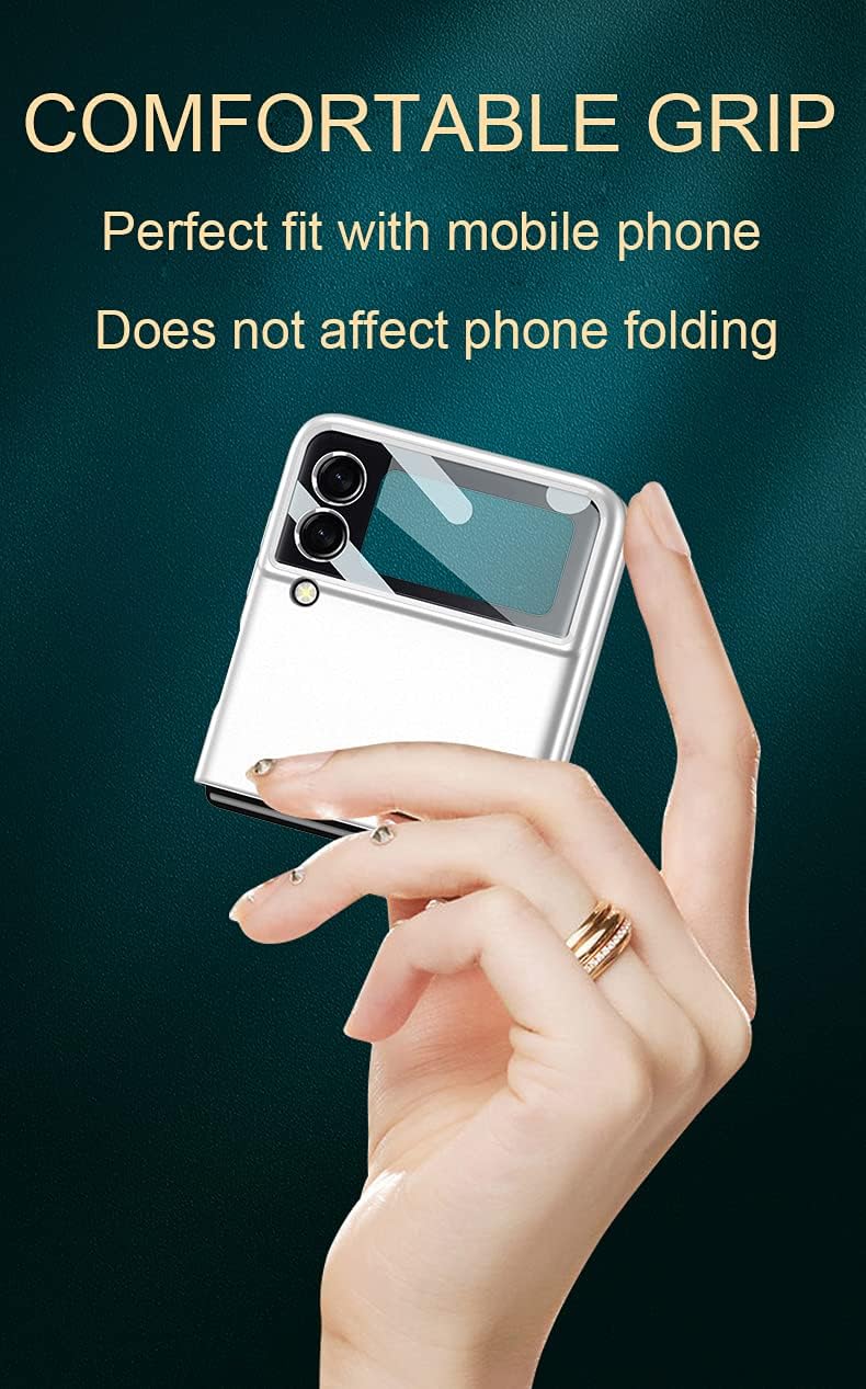 Case for Samsung Galaxy Z Flip 3 Phone Case Cover, Thin Fit Folding Screen Z Flip 3 Case with Small Screen Protection, Covers Designed for Samsung Galaxy Z Flip 3 5G 2021, Black