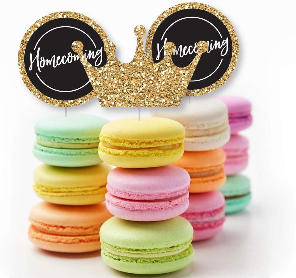 Big Dot of Happiness Hoco Dance - Dessert Cupcake Toppers - Homecoming Clear Treat Picks - Set of 24
