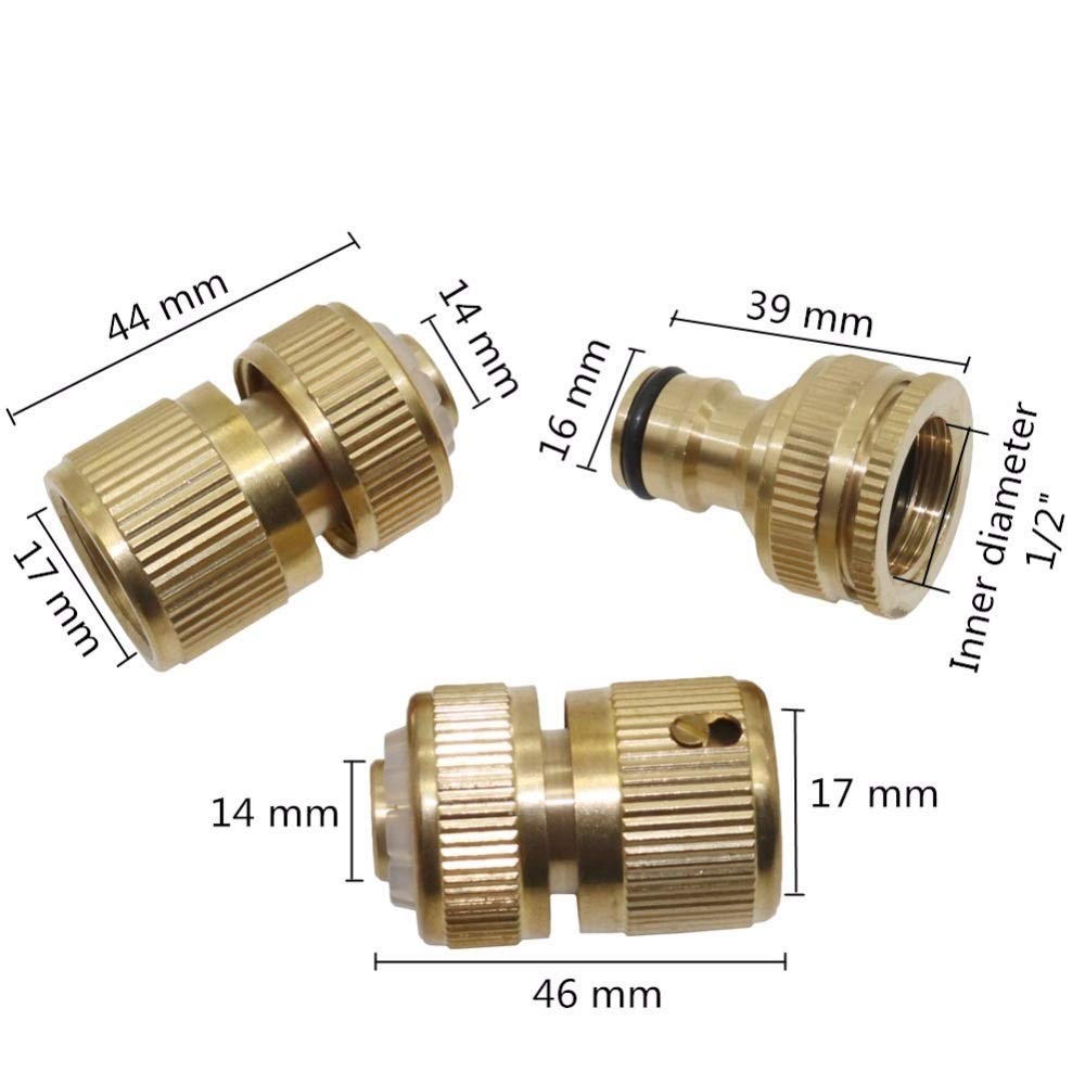 Adaptador de Conector de Manguera, 1 Juego de Kits Deua de 9 Patrones,A Deua Portátil Ajustable de Alta Presión con Conectores de Junta de Grifos Rápidos Dere de 1/2"