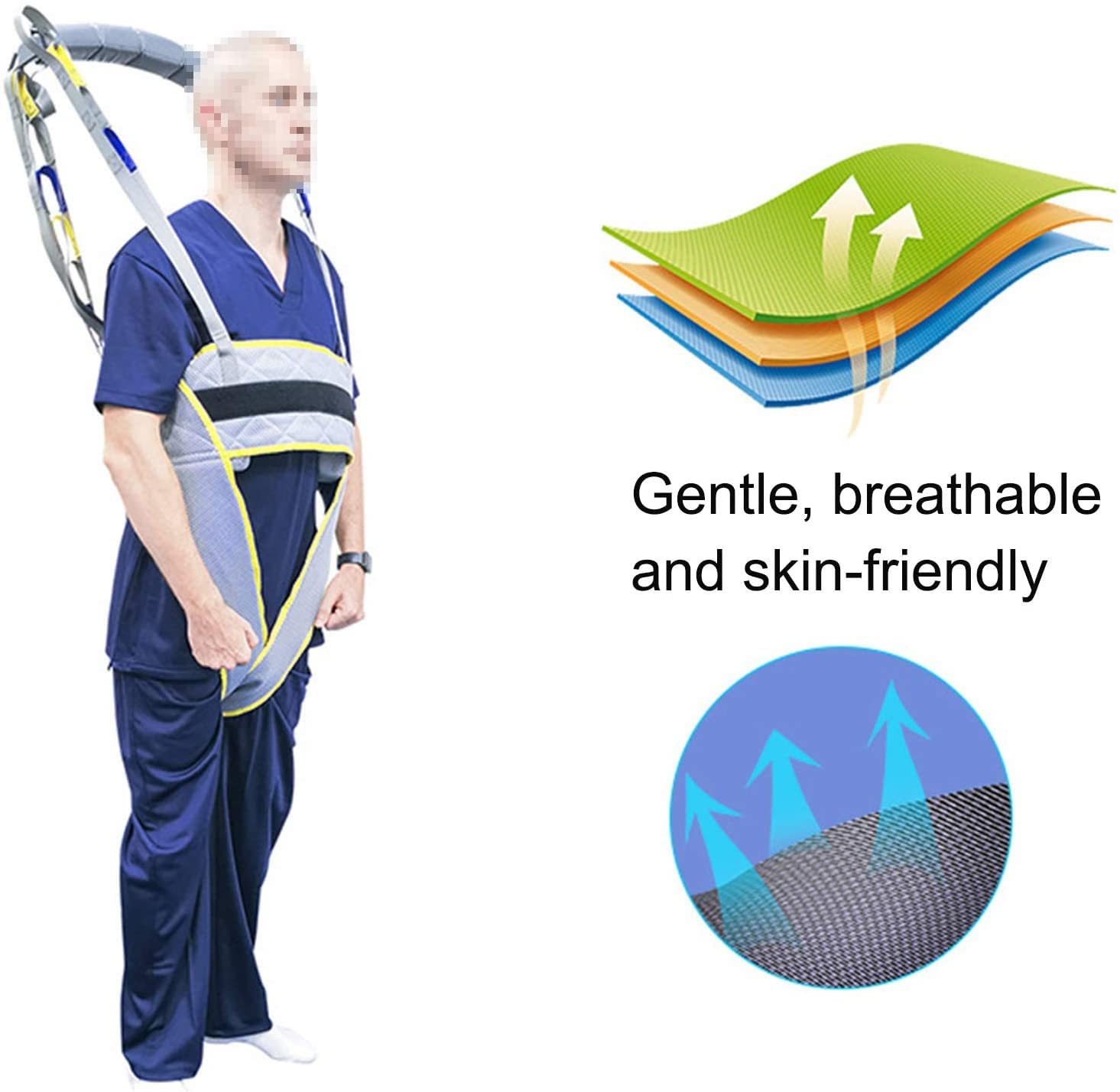 Moving Assist Medical Safety Mesh Lifting Sling per infermieristica, anziani, disabili – imbracatura di sollevamento paziente, imbracatura per camminare in piedi
