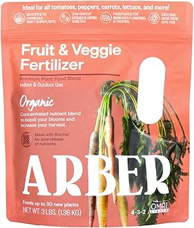 Organic Fruit & Vegetable Granular Fertilizer 4-Pack, 4 lb - Nutrient-Dense Plant Food - Builds Soil Health, Strengthens Roots, Improves Moisture Retention - Safe for Organic Gardening & Pollinators