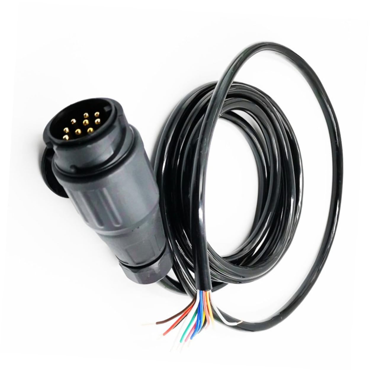 Anneome Rundloch-steckerkabel Adapter Europäisches Standard-kabelbaum Anhängerkonverter Für Auto-LKW Anhängerstecker Schwarz