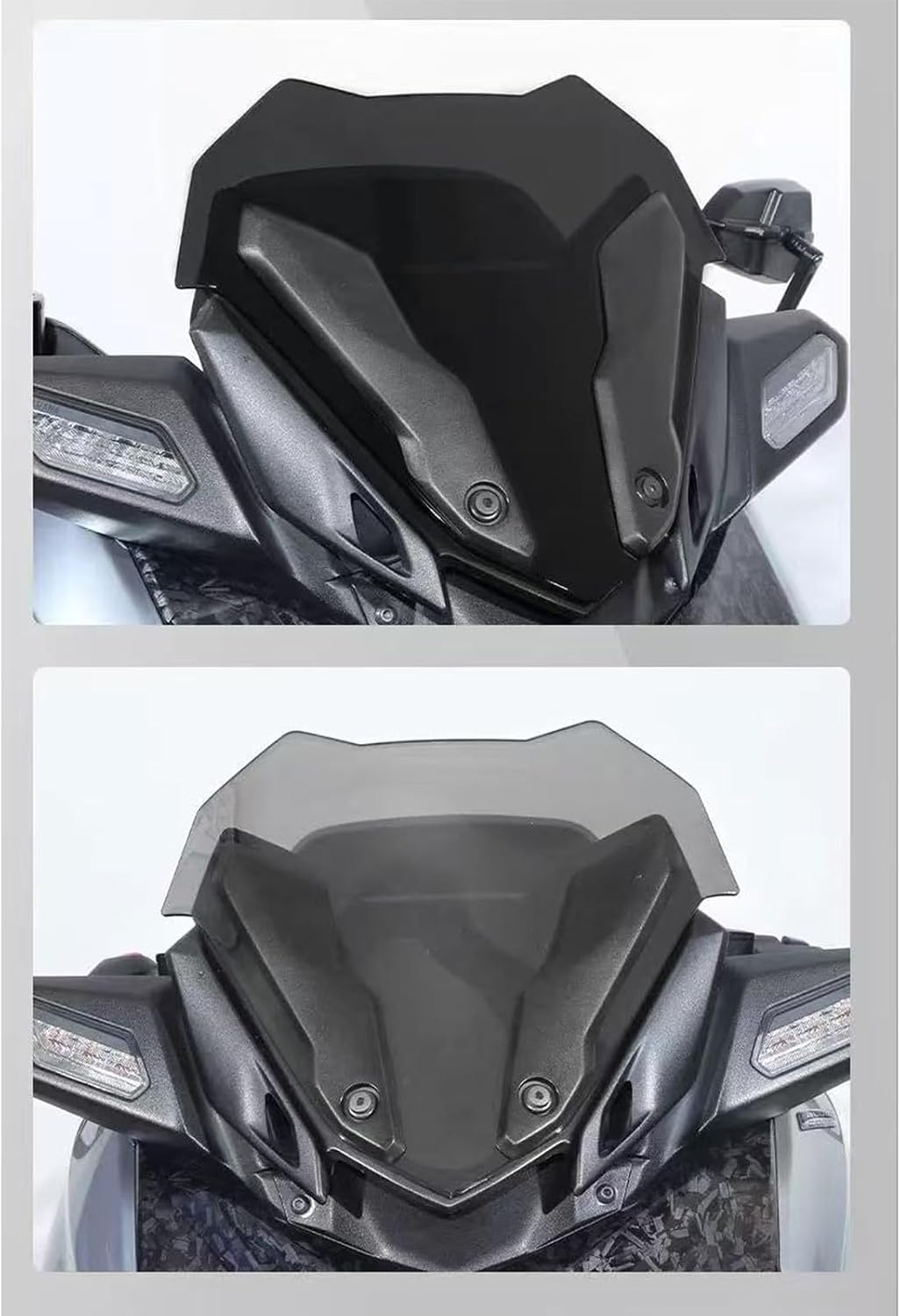 for Yamaha XMAX300 2023 2024 Sport Motorcycle Windshield Windscreen Front Wind Deflector Low Shorter Windshields Fairing, Plastic Replacement OEM Motorcycle Accessories, Reduces Buffeting(Smoke Tint)