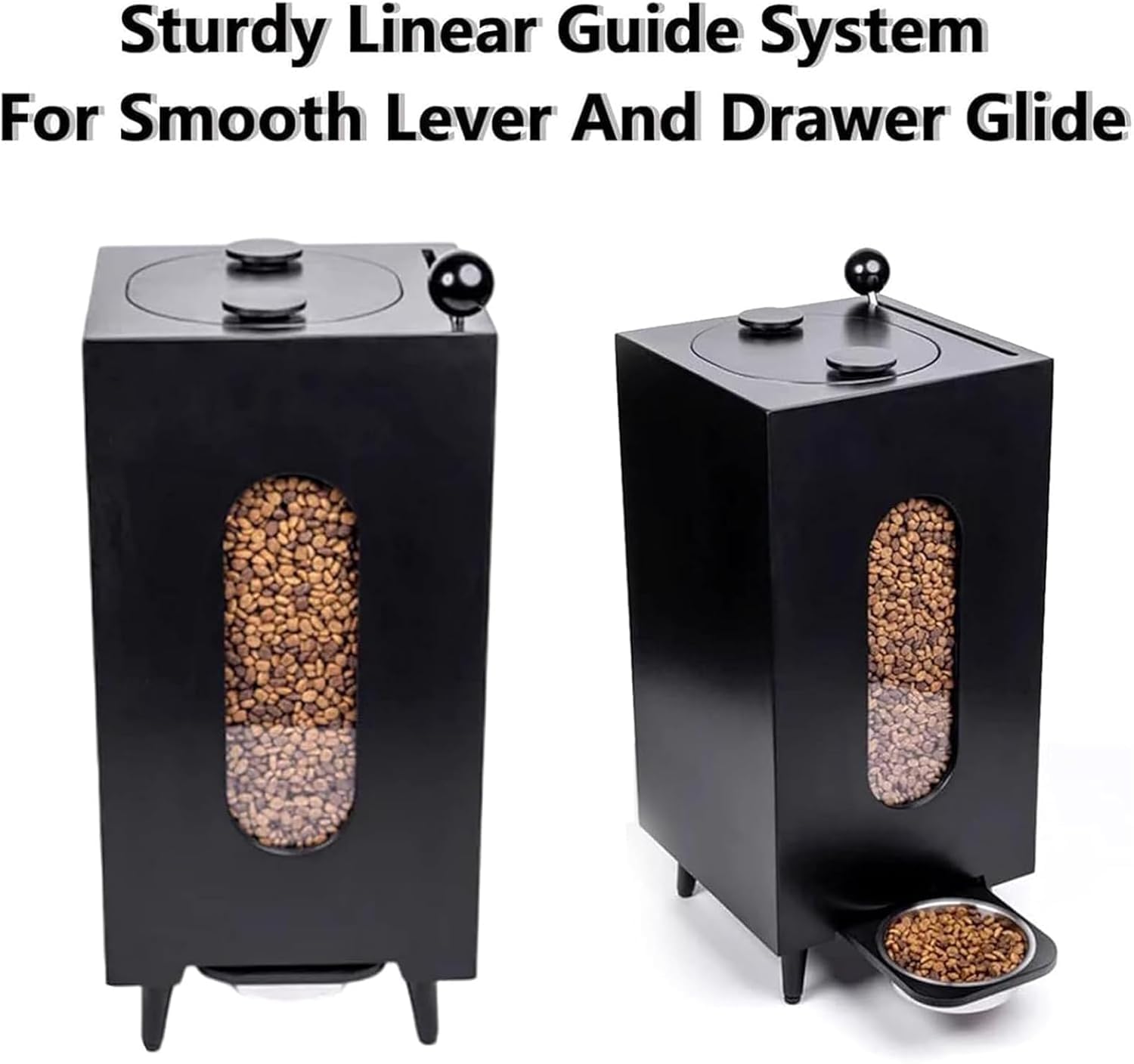 Mangiatoia Per Animali Domestici Di Grande Capacità, Con Contenitore Per Alimenti Da 18-20 Kg, Dispenser Automatico E Ciotola In Acciaio Inox, Tavolo Da Pranzo In Legno Per Cani Di Piccola E
