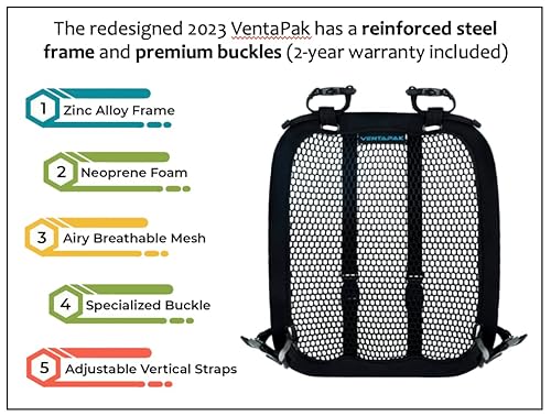 Ventapak Lightweight Ventilation Backpack Spacer - Rucksack Accessory Frame To Improve Airflow, Reducing Sweat & Increasing Comfort | Works With Hiking, Biking, Running Backpacks #TOP2