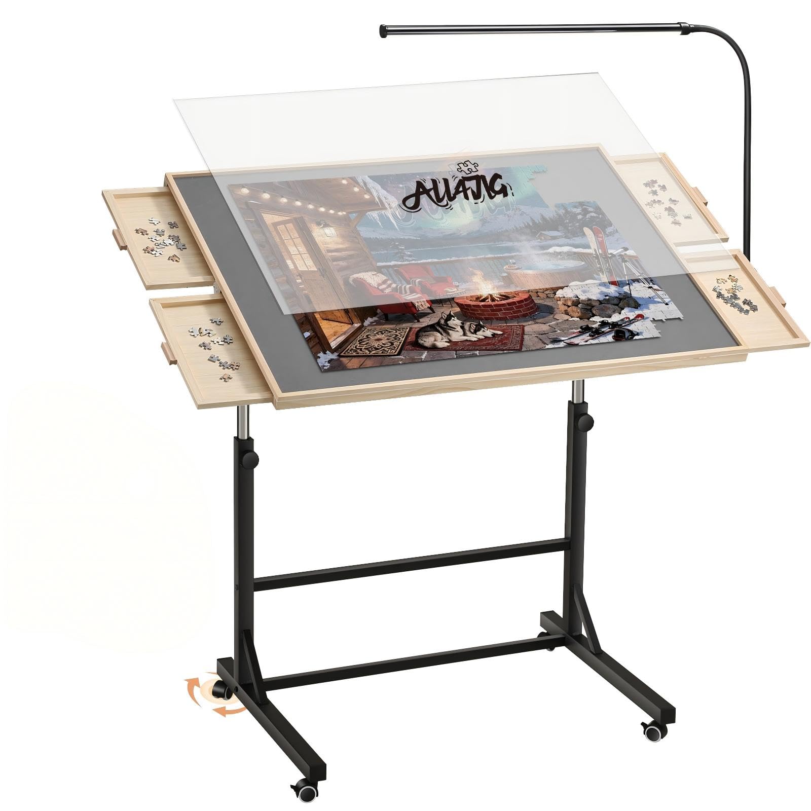 Amazon.com: ALL4JIG Puzzle Table with LED Light, Wooden Jigsaw