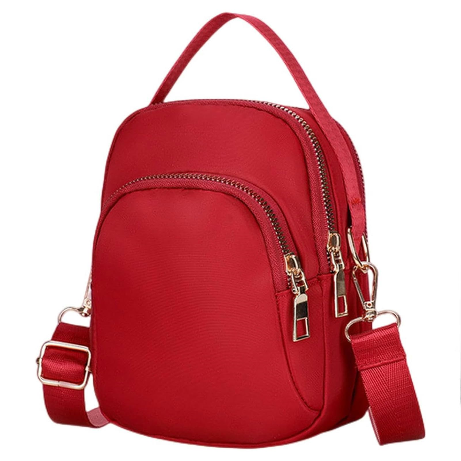 Borsa Donna Tracolla Sacca da Donna A Traversa in Nylon Borsa da Donna Casual Spalla Portatile Cambio Leggero Sacca di Stoffa-Red-a