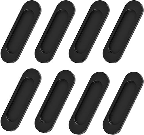 MOROBOR Self-Stick Oval Sliding Door Pulls, 20pcs Aluminum Alloy Flush Pull Punc