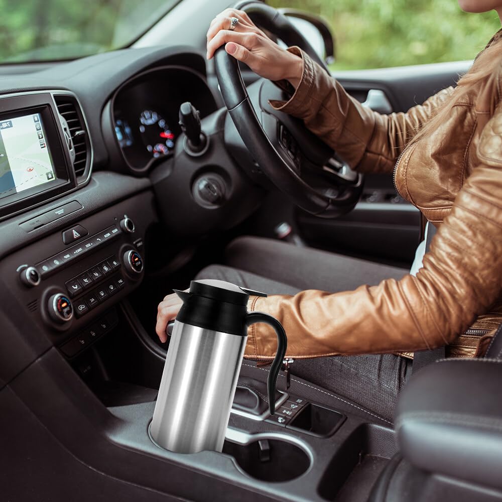 Czajnik samochodowy ze stali nierdzewnej 12 V 750 ml podróżny czajnik samochodowy czajnik elektryczny samochodowy zapalniczka do papierosów przenośna kemping podróż