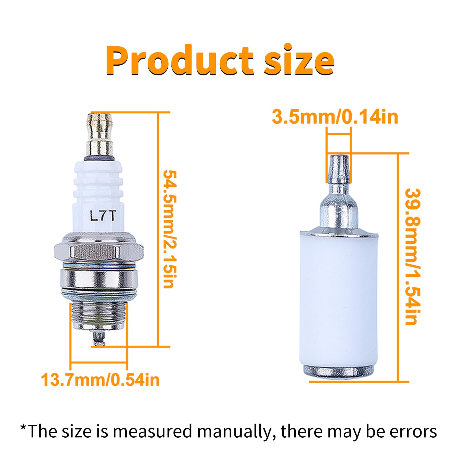 Vergaser Kit für Husqvarna 128LD, 128L, 128LDX, 124C, 124L, 128C, 128CD Rasenmäher, mit Luftfilter + Zündkerze + Kraftstofffilter + Dichtung, Ersatz 545081850