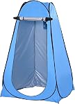 Tente de confidentialité pop up – Tente de douche extérieure portative instantanée, WC de camp, Chambre à langer, abri contre la pluie avec fenêtre – pour Camping et Plage pliable avec sac de transport – Léger et bleu robuste