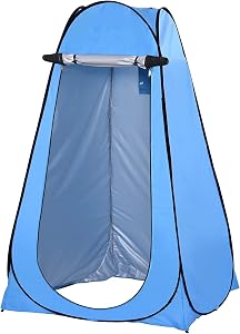 Pop Up Privacy Tent – Instant Portable Outdoor Shower Tent, Camp Toilet, Changing Room, Rain Shelter with Window – for Camping and Beach Foldable with Carry Bag – Lightweight and Sturdy Blue